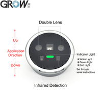 Module de caméra de reconnaissance faciale FP002 à double objectif UART GROW DC4.5-12V avec détection IR, capacité 500, LED rouge, verte et blanche