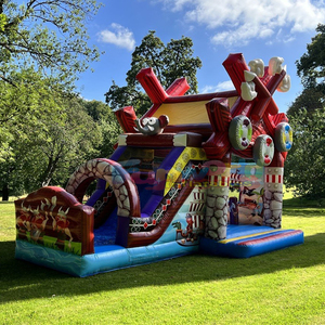 Castillo inflable pirata con tobogán para niños pequeños - Product Image 4