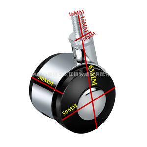 Swivel Furniture Caster 50mm Zinc Alloy Polyurethane Wheel Threaded Stem M10x15 <b>For</b> Coffee <b>Table</b> Desk Bookshelf - Product Image 1