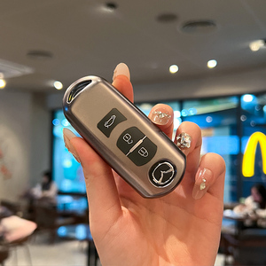 Ốp bảo vệ chìa khóa xe TPU thiết kế mới, họa tiết da, dành cho chìa khóa điều khiển từ xa 3 nút của xe Mazda. - Product Image 3