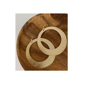 Joyería Pendiente de latón clásico dorado Joyería de moda vintage Pendientes de tuerca de diseño único con tamaño personalizado - Product Image 2