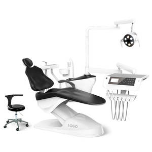 Fauteuil dentaire électrique Haoyi avec table de traitement rotative à 90 degrés, boîte latérale intégrée, en plastique noir, Foshan Guangdong - Product Image 2