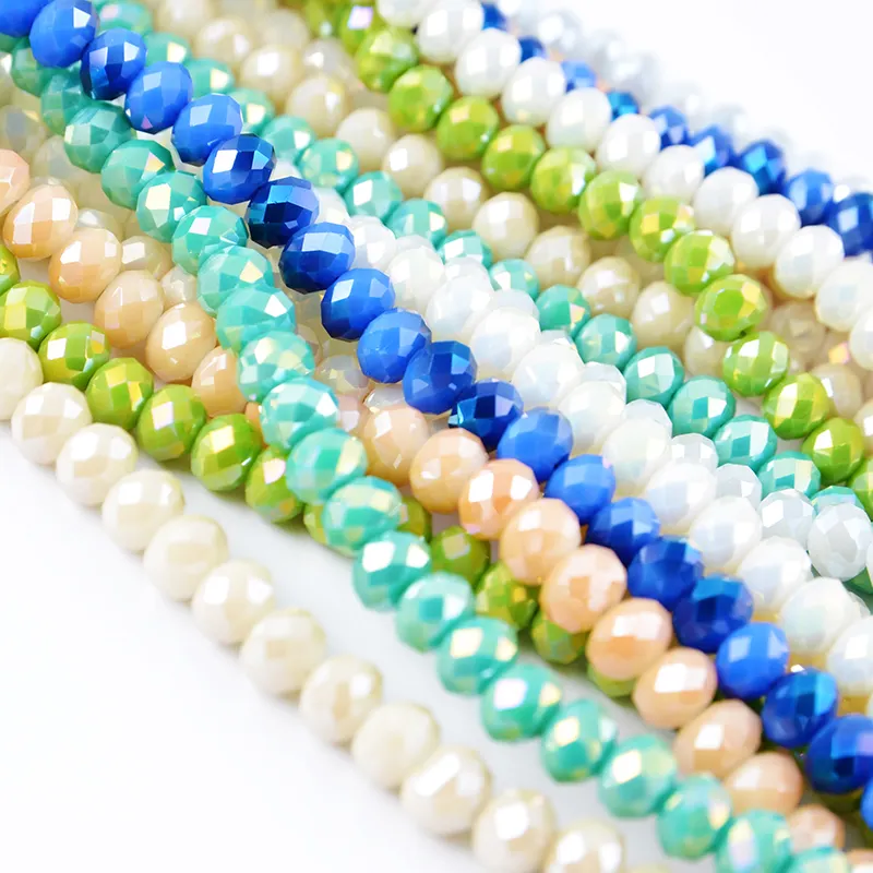 BrightとTransparent Loose Crystal Beads Rondelle Beads All Size