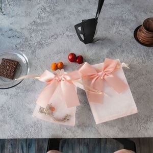 Wholesale 11x16cm Modern Luxury Transparent Mesh <b>Storage</b> Bags Reusable Lightweight <b>Collapsible</b> Durable Wedding Favors Party - Product Image 3
