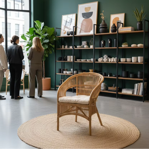 Chaise en bambou Fabiano - Design moderne élégant et confortable pour les chambres et les espaces de vie en appartement - Product Image 1