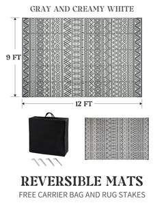 Tapis personnalisé d'extérieur en plastique avec paille tapis d'<span class=keywords><strong>annexe</strong></span> réversible imperméable tapis de sol patio jardin tapis PP - Product Image 2