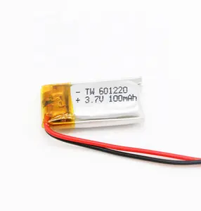 Baterai Lithium Polimer, Baterai Isi Ulang 3.7V 601220 100Mah, Baterai Penyimpanan Ion Li