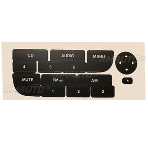 Nouvel autocollant de réparation pour boutons de radio de voiture Fiat Grand Punto, autocollants de réparation pour boutons usés et décollés de la radio stéréo, noir - Product Image 2