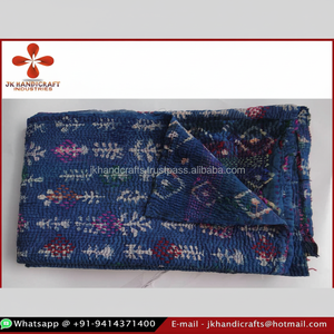 Wholesale Indian Vegetable Dye Indigo Kantha <b>Bedspread</b> - Product Image 1