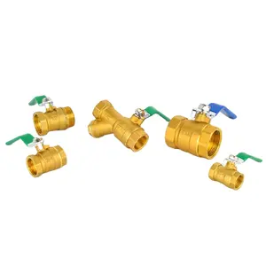 Robinet à bille en PTFE, prix du cuivre, Port complet 1/2 "-4", laiton forgé, gaz d'huile, pour utilisation dans l'eau