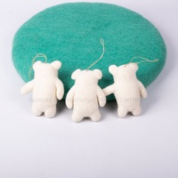 Boneka Beruang Kutub Felt Terlaris 2024 8 cm Wol Merino Mainan Edukatif Dekorasi Gantung Boneka Anak Warna Dapat Disesuaikan-SAMYAK Semua