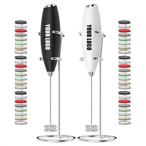 Batidor de espuma con logotipo personalizado, batidor de matcha, mezclador de bebidas, agitador de acero inoxidable, espumador de café, espumador de leche eléctrico de mano para cocina - Product Image 1