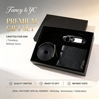 Coffret cadeau luxe homme 3 en 1 : ceinture en cuir + portefeuille + porte-clés, accessoire de costume formel pour homme, boîte cadeau pour cadeau promotionnel