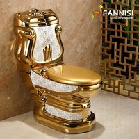 Luxe Pakistan vente chaude salle de bain toilette doré deux pièces water-closet # F-P8872