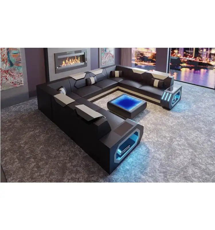 Cbmmart Woonkamer Meubels Met Speaker Usb En Touch Lamp 100% Echt Smart Sofa