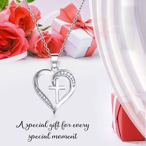 Collana in Rame con Ciondolo a Croce a Cuore Intrecciato, Stile Sportivo da <span class=keywords><strong>Donna</strong></span>, per Natale, San Valentino, <span class=keywords><strong>Festa</strong></span> <span class=keywords><strong>della</strong></span> Mamma - Product Image 1