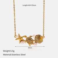 Collar con Colgante de Tortuga y Cangrejo de la Serie Océano, en Acero Inoxidable 316 con Baño de Oro de 18K e Incrustaciones de Diamantes de Imitación, Joyería de Playa para Mujer