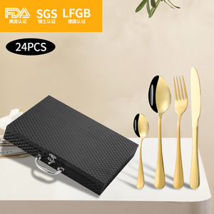 Juego de Cubiertos de Acero Inoxidable Pei Jiale, 4 Piezas, Ovalados, Duraderos, Estilo Occidental, Cuchara, Tenedor, Cuchillo, Vajilla para Bistec, Caja de Regalo - Product Image 4