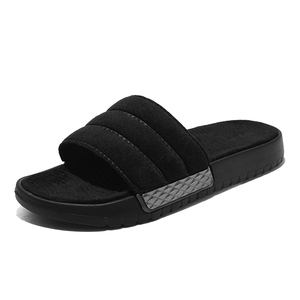 Nouvelles claquettes tendance 2026 en fourrure pour hommes, personnalisables avec logo, couleur unie, petit prix, grandes tailles 12, soutien de la voûte plantaire, sandales de basketball pour garçons - Product Image 6