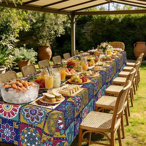 Factory Direct Nonwoven Printed Lace PVC Tablecloth Soil-Resistant for Everyday & Event Use Home <b>Outdoor</b> <b>Table</b> <b>Cover</b> - Product Image 2