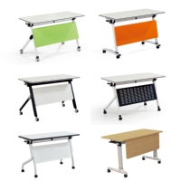 Table de formation pliable et portable en bois durable au design moderne avec roulettes pour salle de formation, salle de séminaire et école