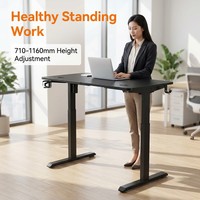 Bureau debout extensible en acier inoxydable AOR, design moderne pour le bureau et le gaming, plateau de qualité E0, facilement transportable, commande directe usine, protection contre la surchauffe