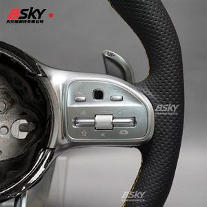 Convient à Mercedes Benz <span class=keywords><strong>CL</strong></span> ClS CLA a E S Classe C W213W463W22C217CLS C257W205C63 Volant en cuir semi-perforé personnalisé - Product Image 4