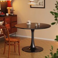 Table à manger ronde en bois durable et écologique, style nordique minimaliste, pieds en métal, pour petit appartement, 2 places, meubles de maison
