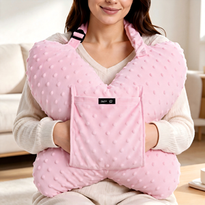 Pink Mottled Post Mastectomy Pillow Adjustable Recovery Positioner Soft Support <b>Cushion</b> for Breast Reduction Surgery - Product Image 1