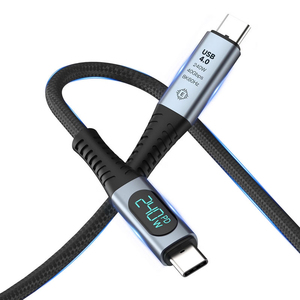 Hyto สายชาร์จเร็ว240W 8K 40Gbps ชนิด C เป็น Type-C USB4พร้อมแจ็กเก็ตไ<span class=keywords><strong>น</strong></span>ล่อนสำหรับ<span class=keywords><strong>น</strong></span>าฬิกาหูฟัง<span class=keywords><strong>โทรศัพท์</strong></span> - Product Image 1