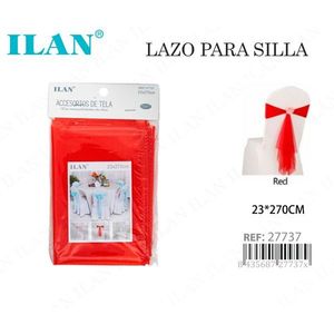 Housse de chaise Ilan rouge 23x27cm en tulle pour décoration de mariage - Product Image 3