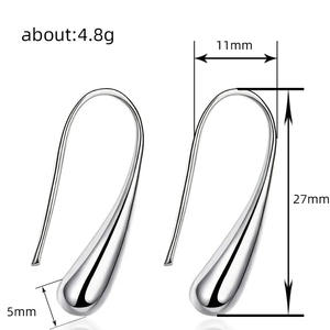 Orecchini pendenti a goccia in acciaio inossidabile, gioielli classici unisex alla moda, colore oro, per l'uso quotidiano - Product Image 5