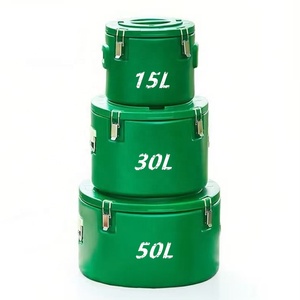Commercial Home Use Large Hot Pot Food Warmer 15/30/50L Double Wall Insulated Metal Kitchenware Set 3PCS Storage Container - Product Image 1