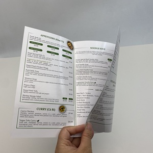 โบรชัวร์เมนูอาหารแบบ<span class=keywords><strong>พับ</strong></span>ได้ OEM พิมพ์สีเต็มรูปแบบสองด้าน เคลือบด้าน <span class=keywords><strong>พับ</strong></span>ได้ สำหรับ<span class=keywords><strong>ร้าน</strong></span><span class=keywords><strong>กาแฟ</strong></span> - Product Image 5