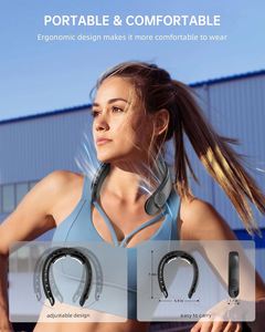 Ventilador de Cuello Recargable 4000mAh, 360° °   Motor con Reducción de Ruido, Perfecto para Gimnasio, Senderismo y Desplazamientos Diarios - Product Image 4