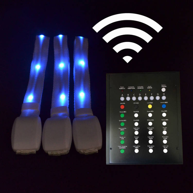 Party Supplies Remote Controlled Led Bracelet Nylon Band Led Wristbands for Events