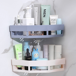 Organisateur <span class=keywords><strong>mural</strong></span> de salle de bain sans perçage, en plastique, avec panier à ventouse pour accessoires de salle de bain - Product Image 1