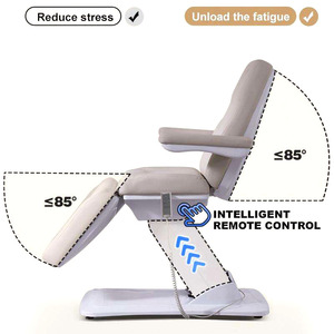 Cama de Masaje de 3 Motores con Base LED de Madera, Control de Pie, Sin Reposabrazos, para Tratamientos Faciales y Lavado de Cabello, Certificación CE para Spa Médico - Product Image 2