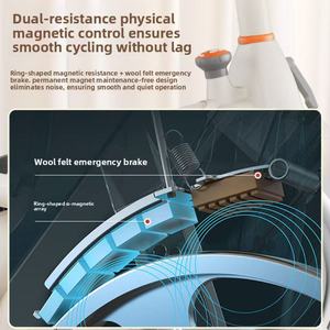 Vélo de spinning vertical silencieux personnalisé en usine avec affichage vitesse/fréquence cardiaque/température, capacité de charge 120 kg pour le fitness à domicile - Product Image 3