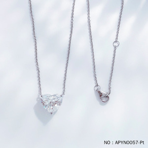 สร้อยคอเพชรแท้ Pt950 แพลตตินั่ม 1.0 กะรัต เพชรเพาะเลี้ยงรูปหัวใจ สำหรับผู้หญิง - Product Image 2