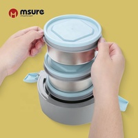 Nouvel arrivage de boîte à lunch Tiffin thermique en acier inoxydable à 3 niveaux, étanche, sans BPA, écologique, pour enfants et écoliers