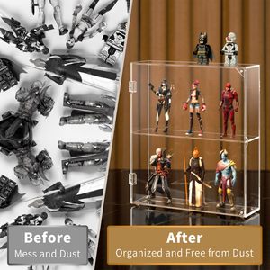Vitrina de acrílico transparente portátil para Funko Pops y Amiibo Collectibles Gabinete montado en la pared de escritorio a prueba de polvo <span class=keywords><strong>Estilo</strong></span> moderno - Product Image 6