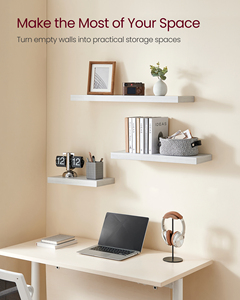 <span class=keywords><strong>Étagère</strong></span> <span class=keywords><strong>murale</strong></span> sculptée en érable blanc SONGMICS pour cadres photos, bijoux, décorations - Salon, cuisine, bureau - Product Image 2