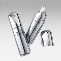 Botol Plastik Kemasan Skincare Bentuk Silinder dengan Tutup Miring untuk Tabir Surya dan Lotion, Pompa, Bahan ABS, OEM/ODM, Dapat Disesuaikan