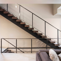 CBMMart escalier pilier en bois conceptions en aluminium main courante marches d'escalier et contremarches escalier prêt à l'emploi
