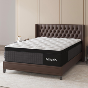 King Queen Hybrid Matelas Eurotop avec gel en mousse à mémoire de forme Matelas à ressorts ensachés Matelas doux et respirant à soulagement de la pression - Product Image 1