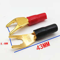 Connecteur audio plaqué or en forme de U pour borne de liaison, adaptateur jack banane