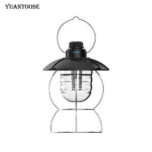 Linterna de camping YUANTOOSE LED recargable con regulación gradual de intensidad, negra y plateada, luz para tienda de campaña para exteriores. - Product Image 1