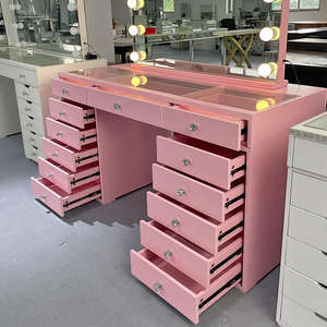 Tocador Moderno de Madera con Cajones, Luces LED y Espejo de Maquillaje de Cristal - Product Image 1