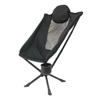 Chaise de camping moderne en aluminium avec dossier haut, tissu Oxford, logo personnalisé, pivotante, pliable, avec coussin